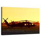 Row of Military Helicopters at Dusk Wall Art
