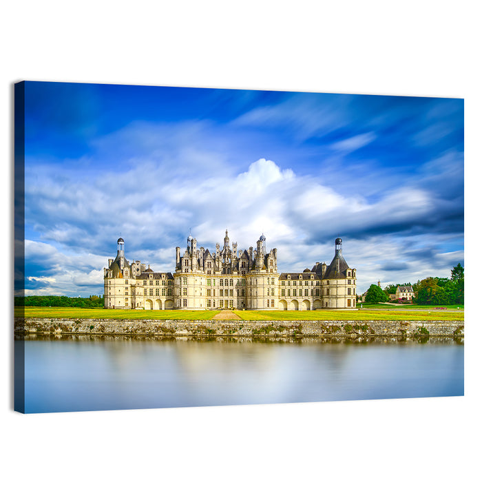 Château De Chambord Reflection Wall Art as a canvas print