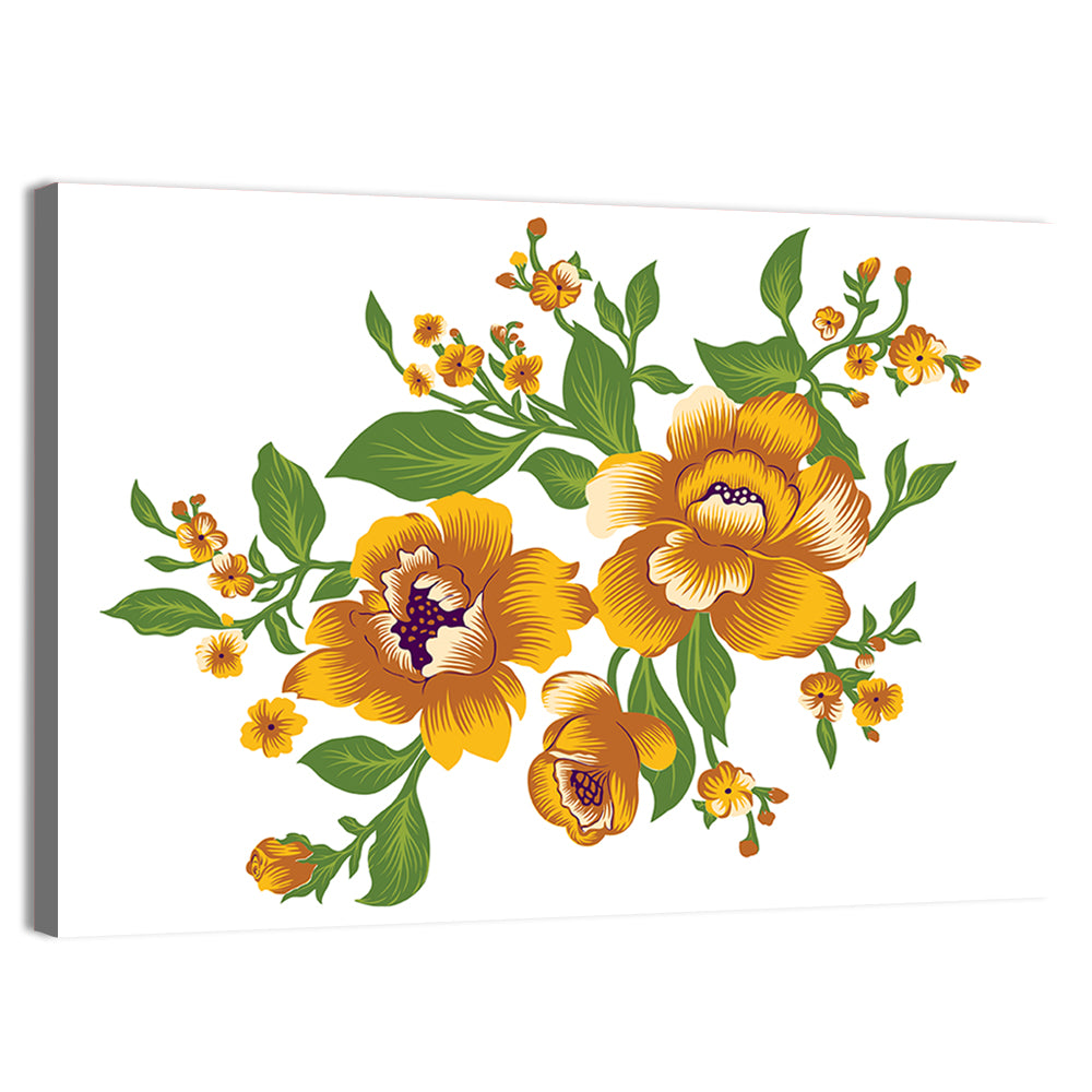 Fresh Floral Watercolor Bouquet Wall Art, canvas print, landscape