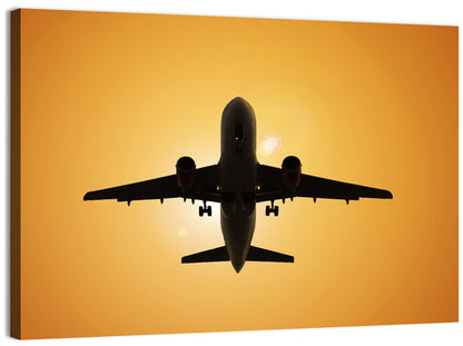 Sunset Jet Silhouette Wall Art