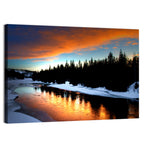 Golden Sunset Over Snowy River Wall Art