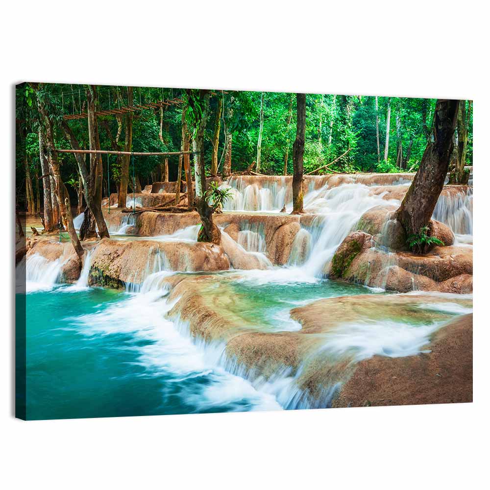 Kuang Si Waterfall Wall Art, canvas print, landscape