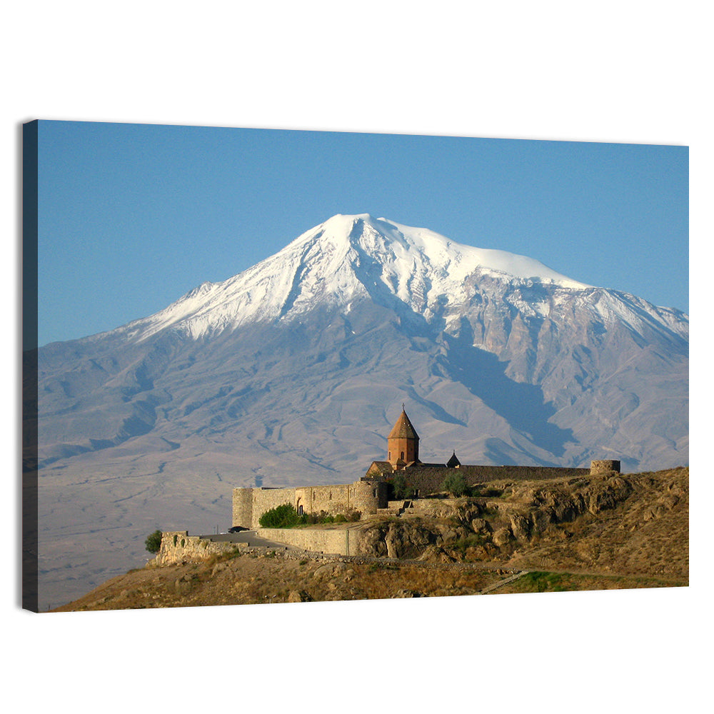 Khor Virap Monastery with Mount Ararat Wall Art, canvas print, landscape