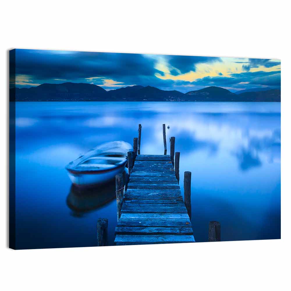 Boat & Wooden Pier Wall Art