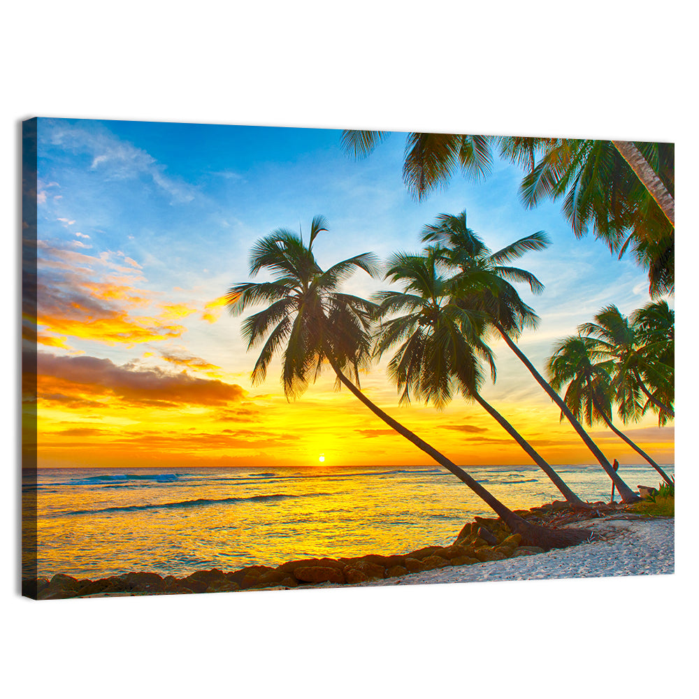 Palm Island Sunset Wall Art, canvas print, landscape