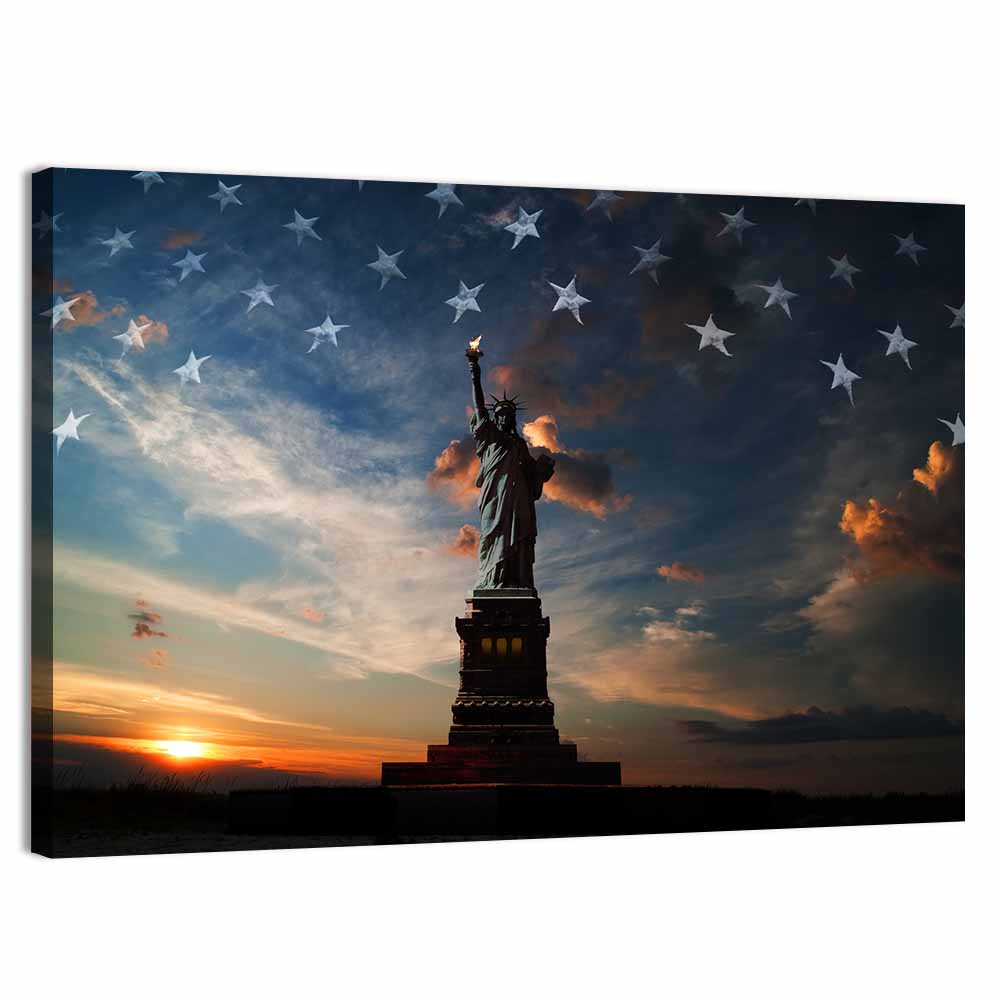 Statue of Liberty at Dusk Wall Art