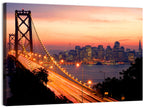 Bay Bridge Light Trails at Sunset Wall Art