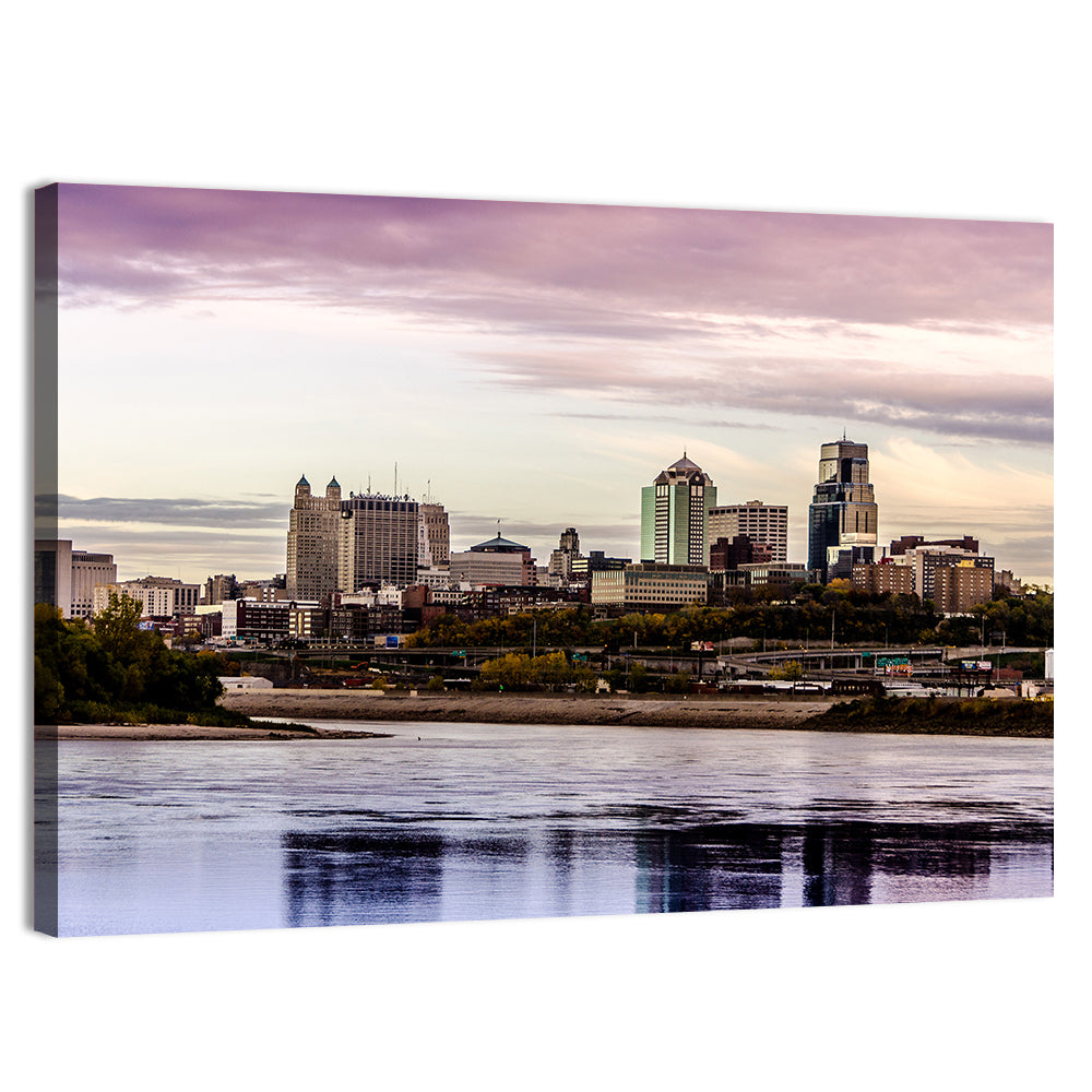 Kansas City Skyline at Dusk Wall Art