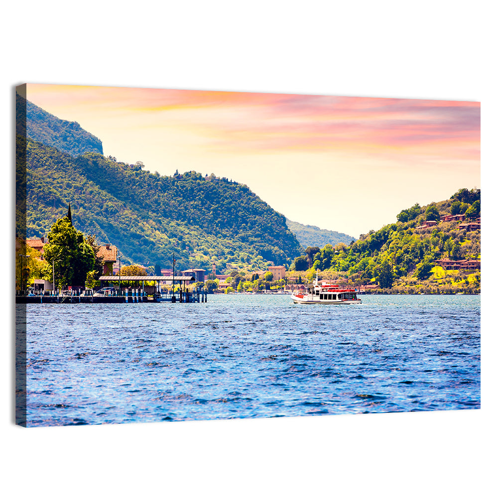 Lake Iseo Morning Harbor Wall Art