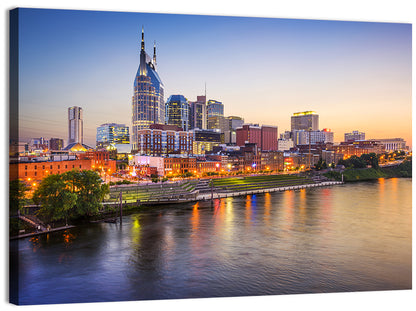 Nashville Skyline Over the Cumberland River Wall Art