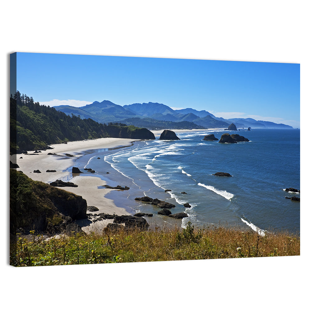 Cannon Beach Morning Shoreline Wall Art, canvas print, landscape