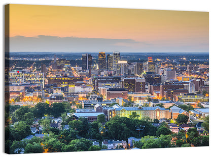 Birmingham Skyline at Golden Hour Wall Art