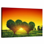 Heart Trees at Golden Sunset Wall Art
