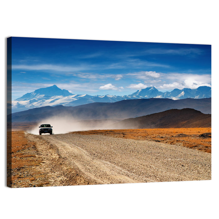 Road to Everest, Tibetan Highlands Wall Art as a canvas print