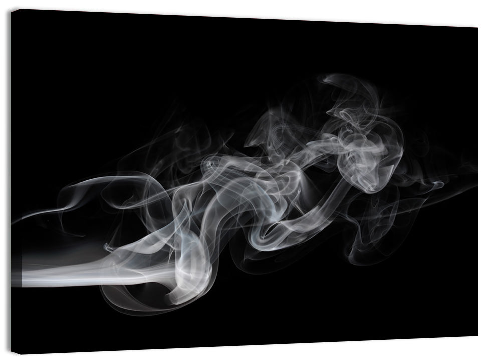 Swirling Smoke on Black Wall Art