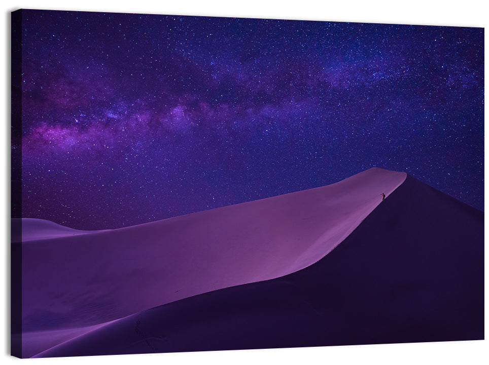 Lone Hiker Under the Milky Way Wall Art