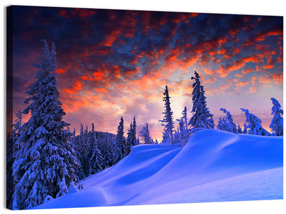 Snow-covered Mountain Sunset Wall Art
