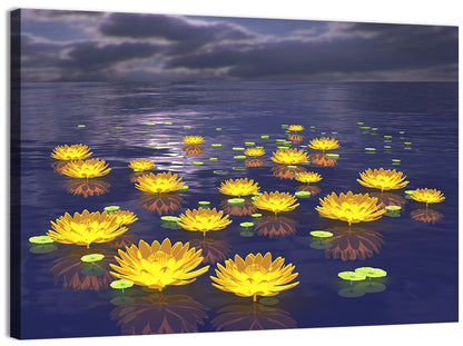 Floating Lotus at Dusk Wall Art