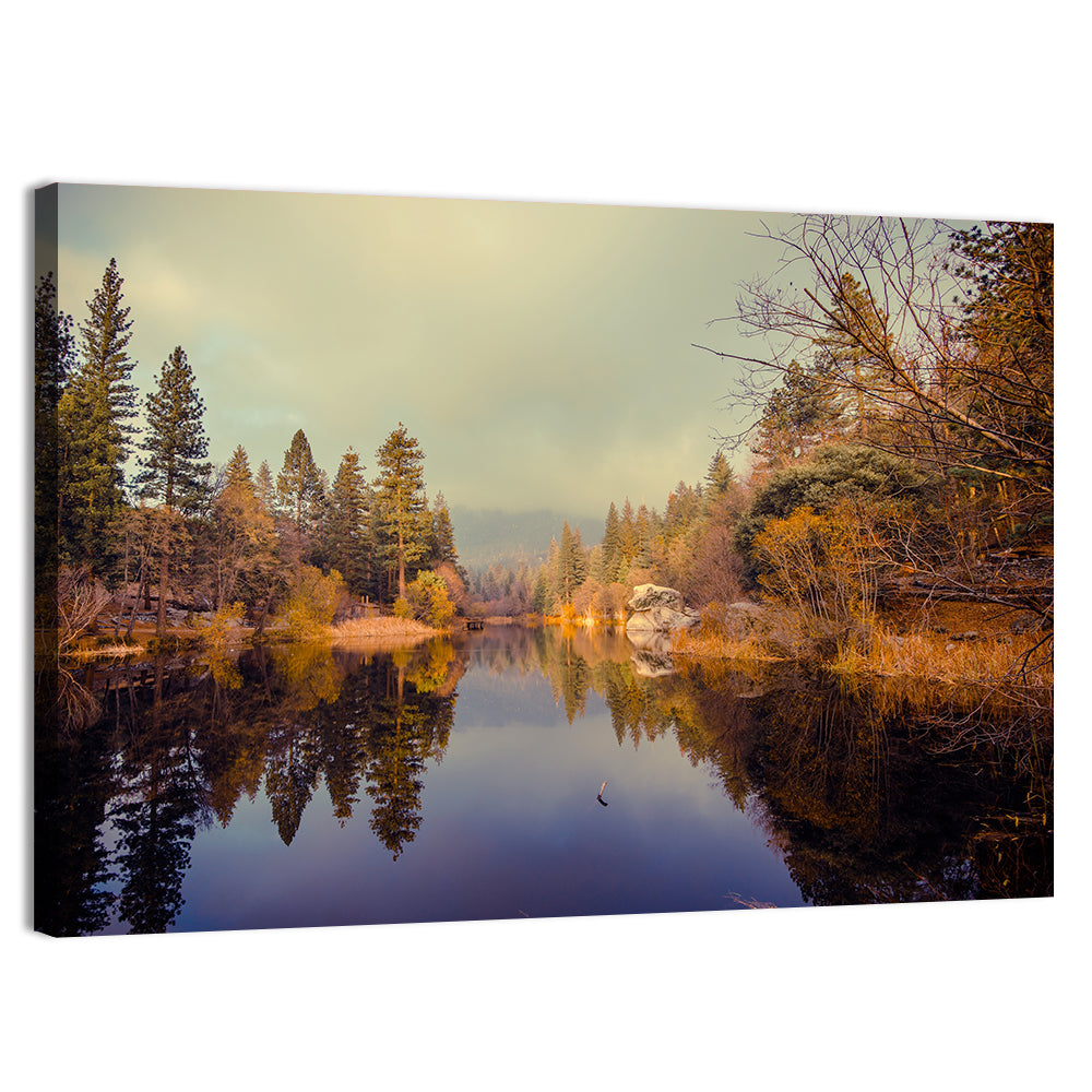 Misty Lake Fulmor Reflection Wall Art