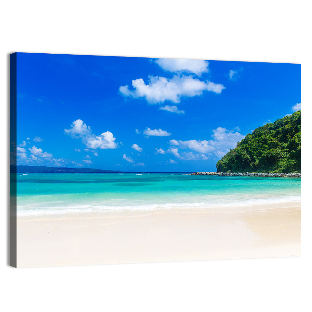 Turquoise Tropical Beach Scene Wall Art