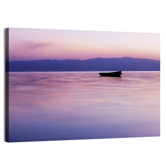 Lavender Lake Ohrid Sunset Wall Art