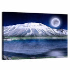 Moonlit Winter Mountain Lake Wall Art