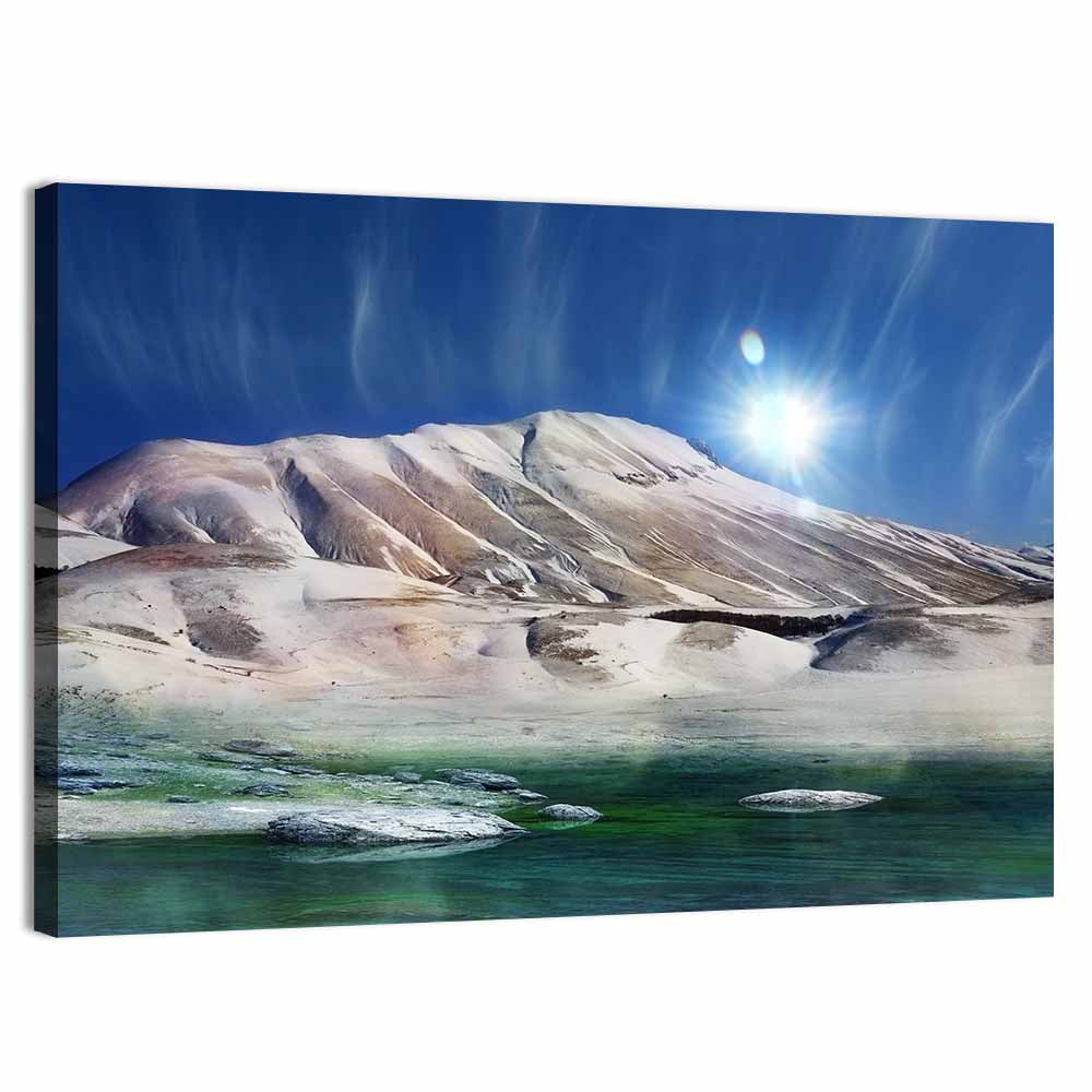 Sunburst Over Winter Mountain Wall Art