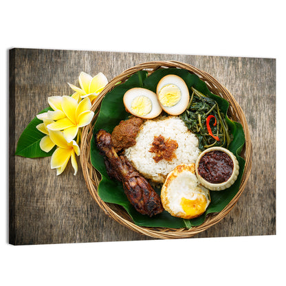Nasi Campur in Woven Basket Wall Art