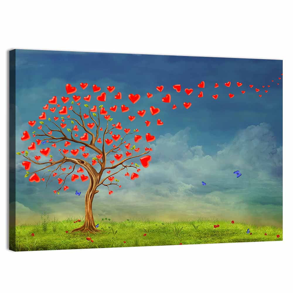 Tree of Red Hearts Wall Art