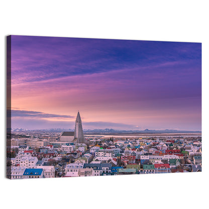 Dawn Over Reykjavik Wall Art