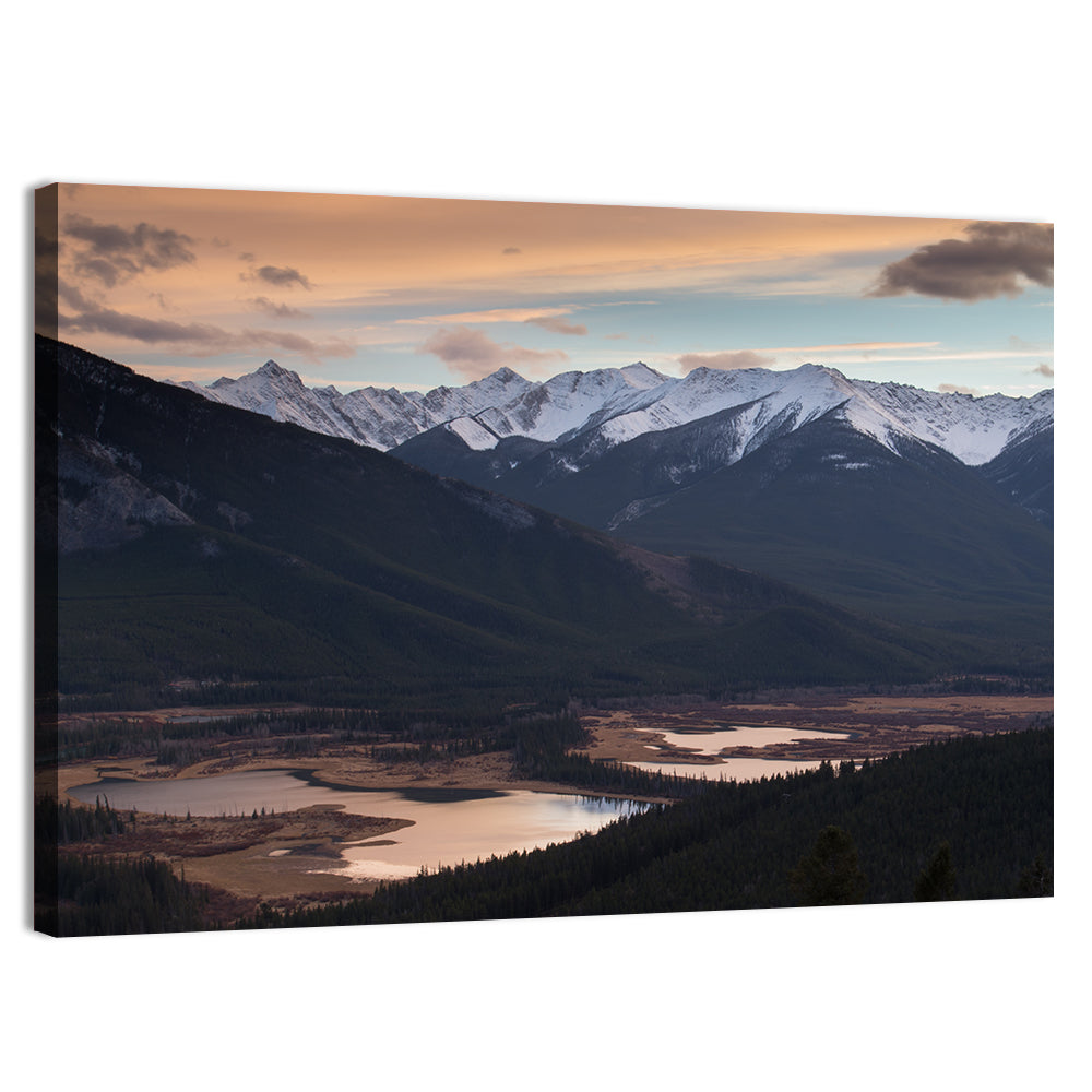 Banff Mountain Lake at Dusk Wall Art