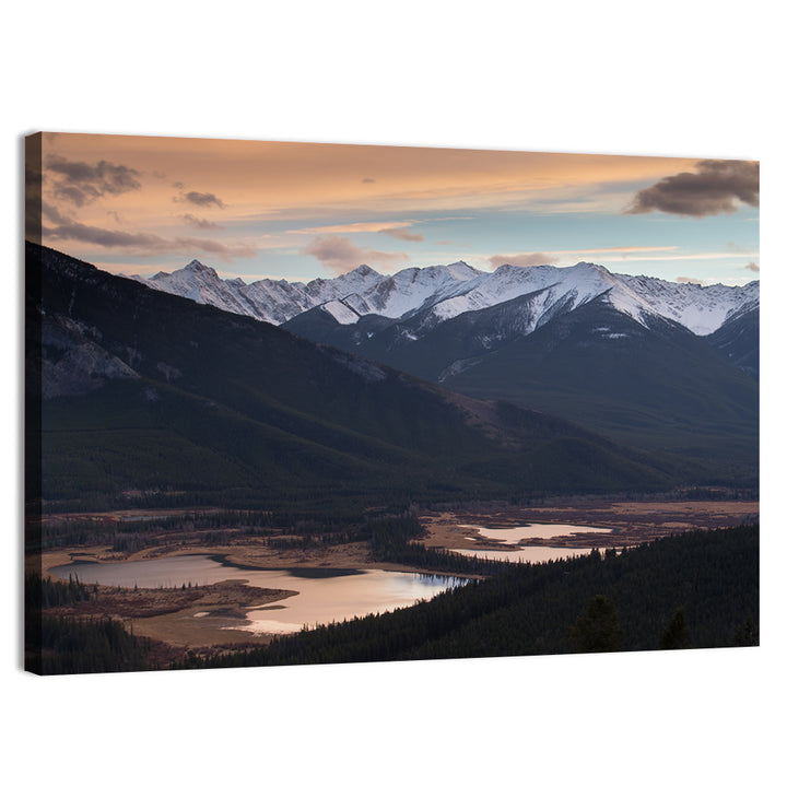 Banff Mountain Lake at Dusk Wall Art