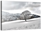 Solitary Snowy Tree Landscape Wall Art