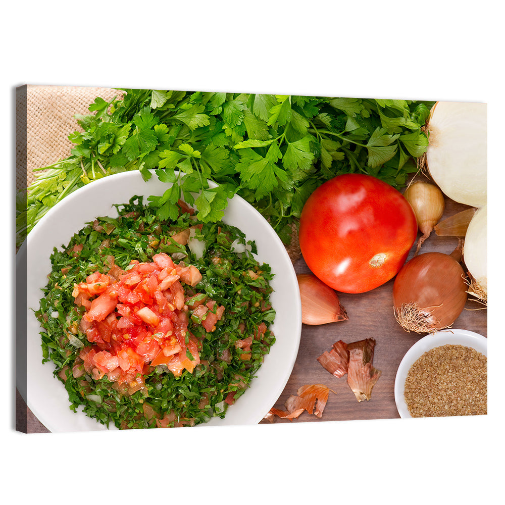 Top-down Tabbouleh Salad Wall Art