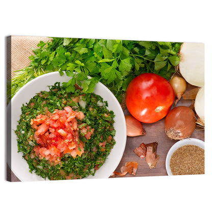 Top-down Tabbouleh Salad Wall Art
