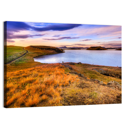 Sunset Over Lake Myvatn Wall Art