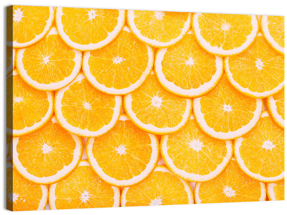 Orange Slice Grid Pattern Wall Art, canvas print, landscape