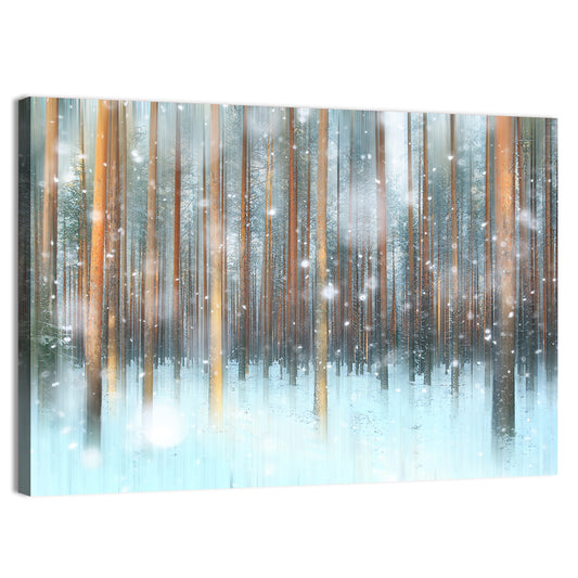 Snowy Abstract Forest Wall Art