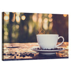 Steaming White Coffee Cup Wall Art