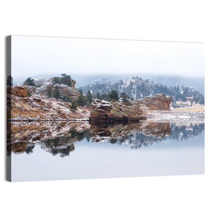 Marys Lake Foggy Reflection Wall Art