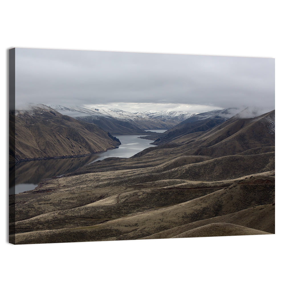 Snow-dusted Snake River Canyon Wall Art, canvas print, landscape