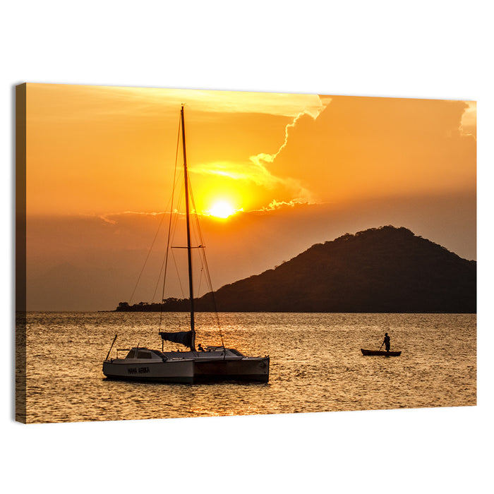 Mama Afrika Sunset, Lake Malawi Wall Art as a canvas print
