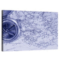 Aegean Nautical Map with Compass Wall Art