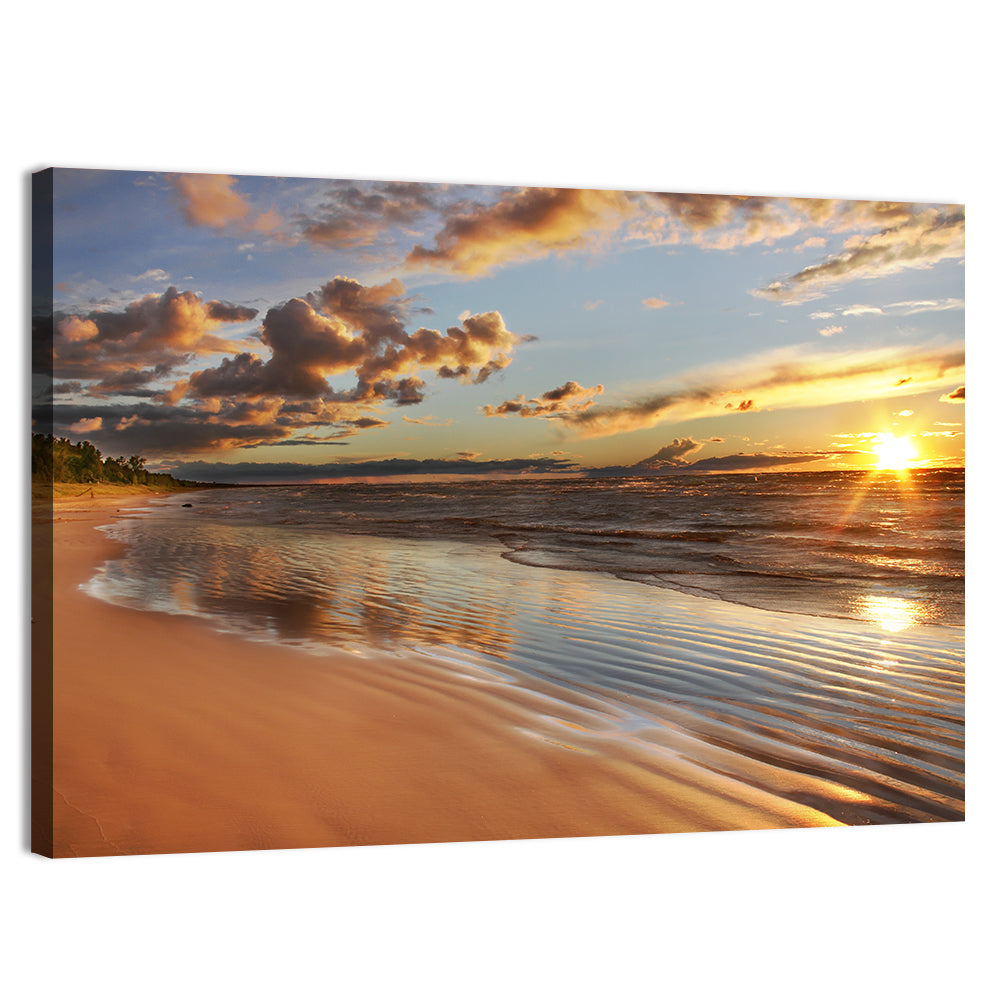 Lake Huron Sunset Beach Wall Art