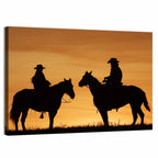 Horseback Silhouettes at Sunset Wall Art