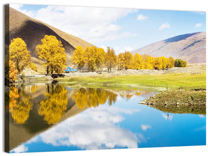 Chanxi Autumn Reflection Road Wall Art