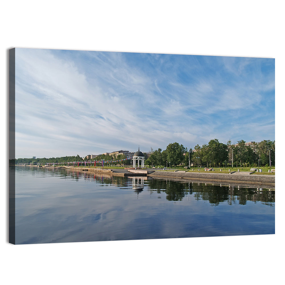 Lake Onega Promenade with Gazebo Wall Art