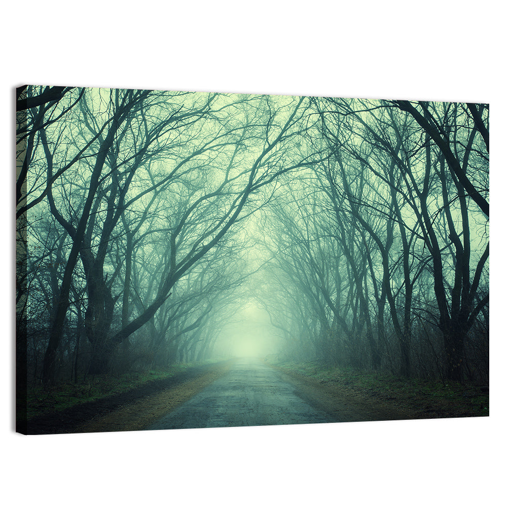 Foggy Forest Pathway Wall Art