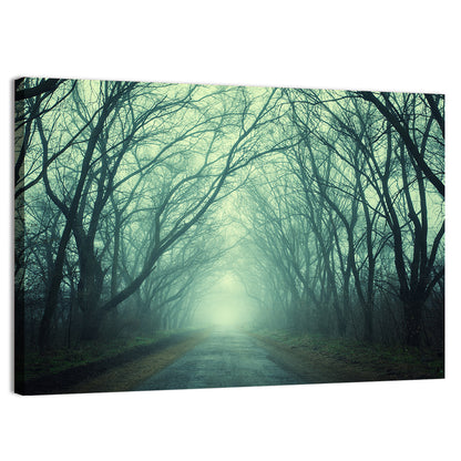 Foggy Forest Pathway Wall Art