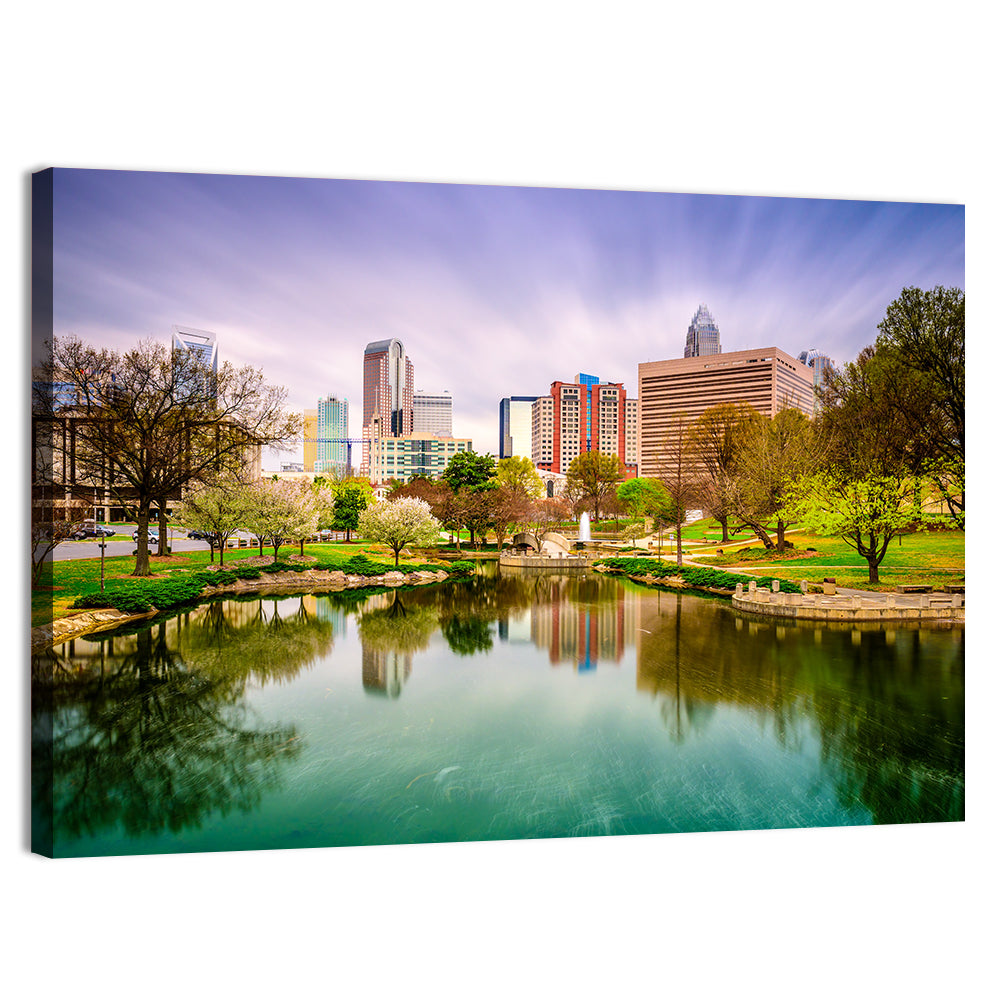Charlotte Skyline at Marshall Park Wall Art, canvas print, landscape